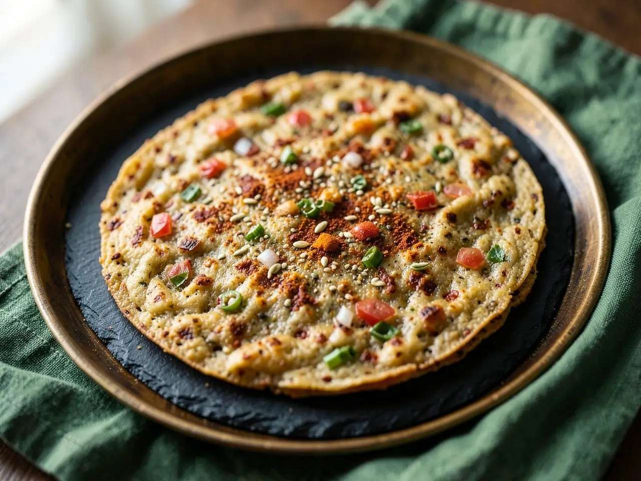 Besan Chilla (Savoury Gram Flour Pancakes), ready to serve