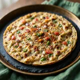 Besan Chilla (Savoury Gram Flour Pancakes), ready to serve