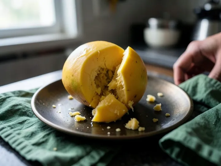 Step 1 of Mango Lassi with Cardamom: Wash the mango