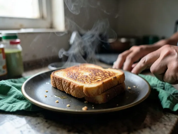 Step 1 of Avocado Egg Toast: Toast the bread for 2 to 3 minutes