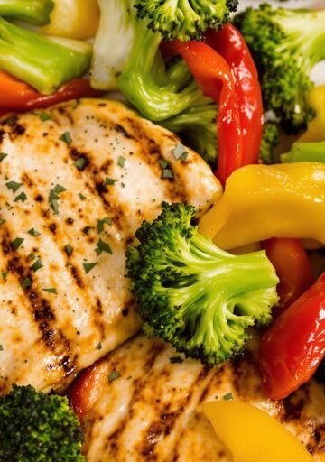 Keto dinner plate with chicken and vegetables.
