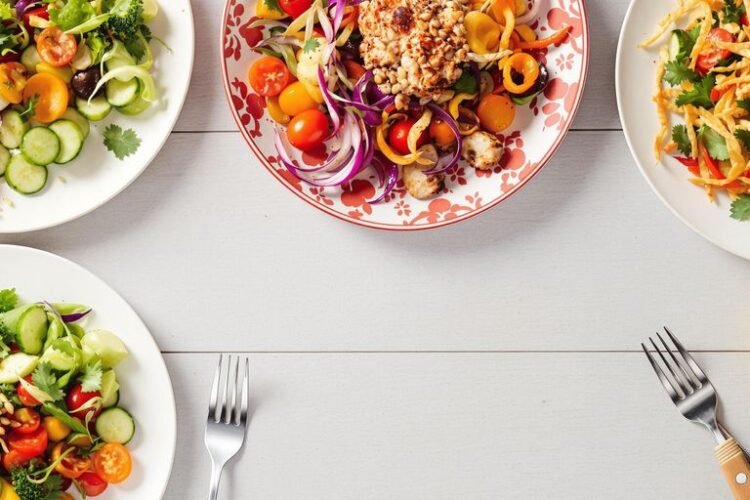Family enjoying a healthy, affordable dinner.