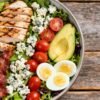 Fresh Cobb salad with chicken, bacon, and vegetables