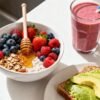 Healthy breakfast bowl, smoothie, and toast for busy mornings.