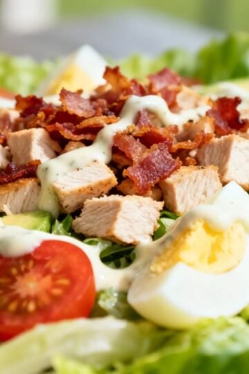Delicious Cobb salad with fresh ingredients.