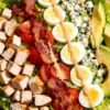 A delicious Cobb salad ready to eat.