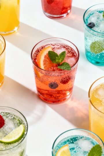 Colorful non-alcoholic drinks for parties.