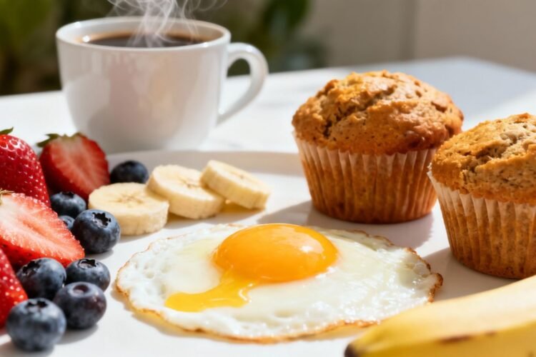 McDonald's healthy breakfast choices with fruits and coffee.