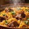 Authentic Mutton Yakhni Pulao with tender meat and aromatic rice.