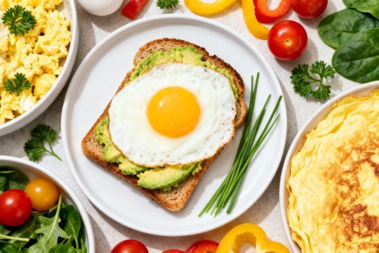 Healthy egg breakfast dishes for busy mornings.