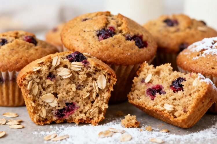 Healthy breakfast muffins on a plate