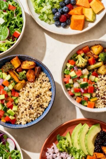 Colorful vegetarian dishes for every meal.