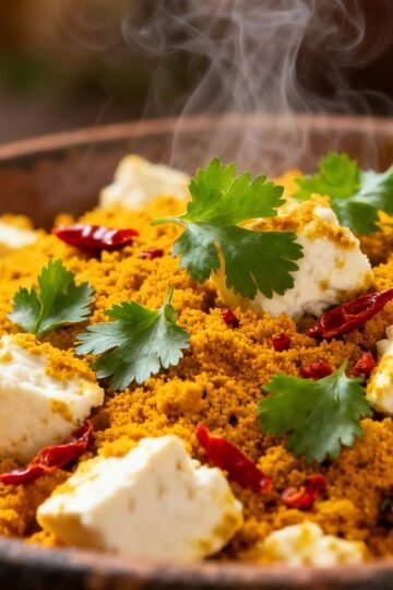 Indian Paneer Bhurji cottage cheese scramble