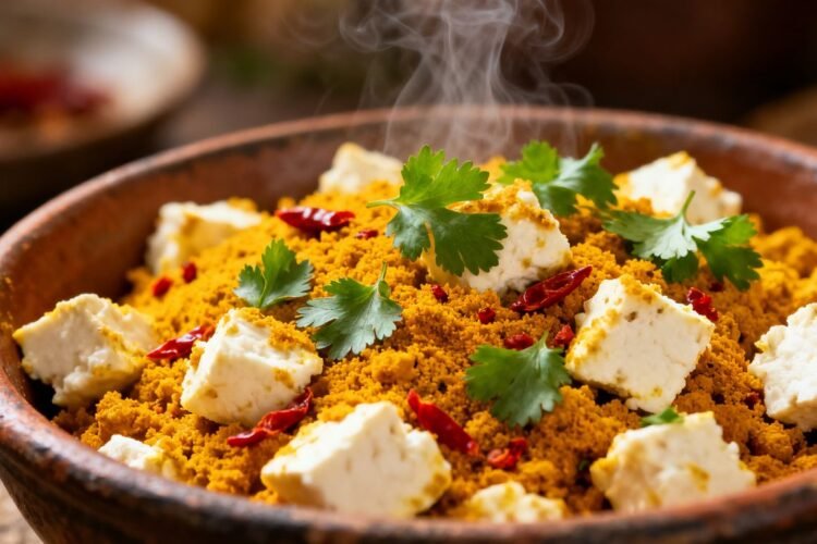 Indian Paneer Bhurji cottage cheese scramble